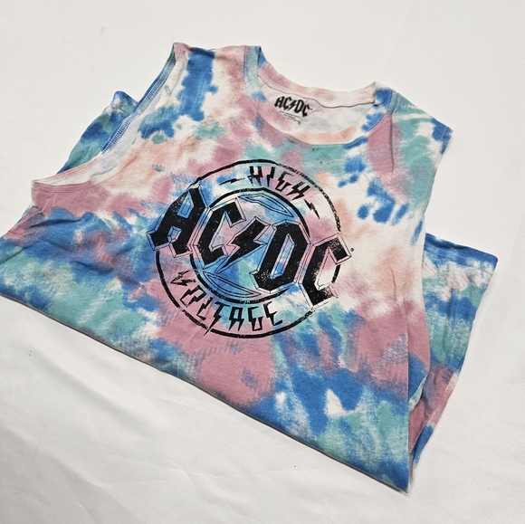 AC/DC Tie Dye Medium sleeveless shirt - Picture 6 of 8